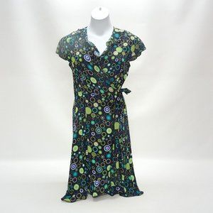 Loco Lindo Black Polka Dot Wrap Dress